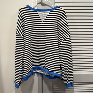 Classic Striped Oversized Crewneck